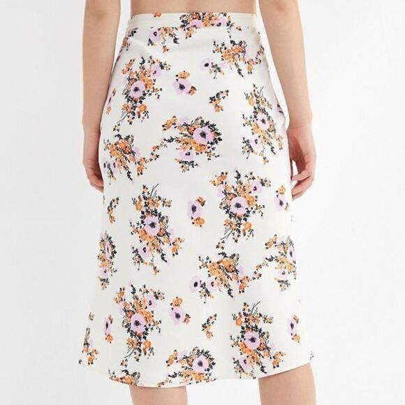 Urban Outfitters Slinky Floral Satin Slip Skirt - Picture 2 of 7